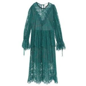 NWT ANIYE BY Green Lace Abito‎ Mindy Midi Dress Size XS